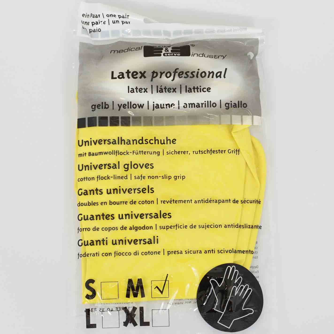 Gummihandschuhe mittel "1 Paar gelb