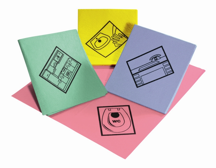 Feuchtwischtuch "WC" rot 35x40cm