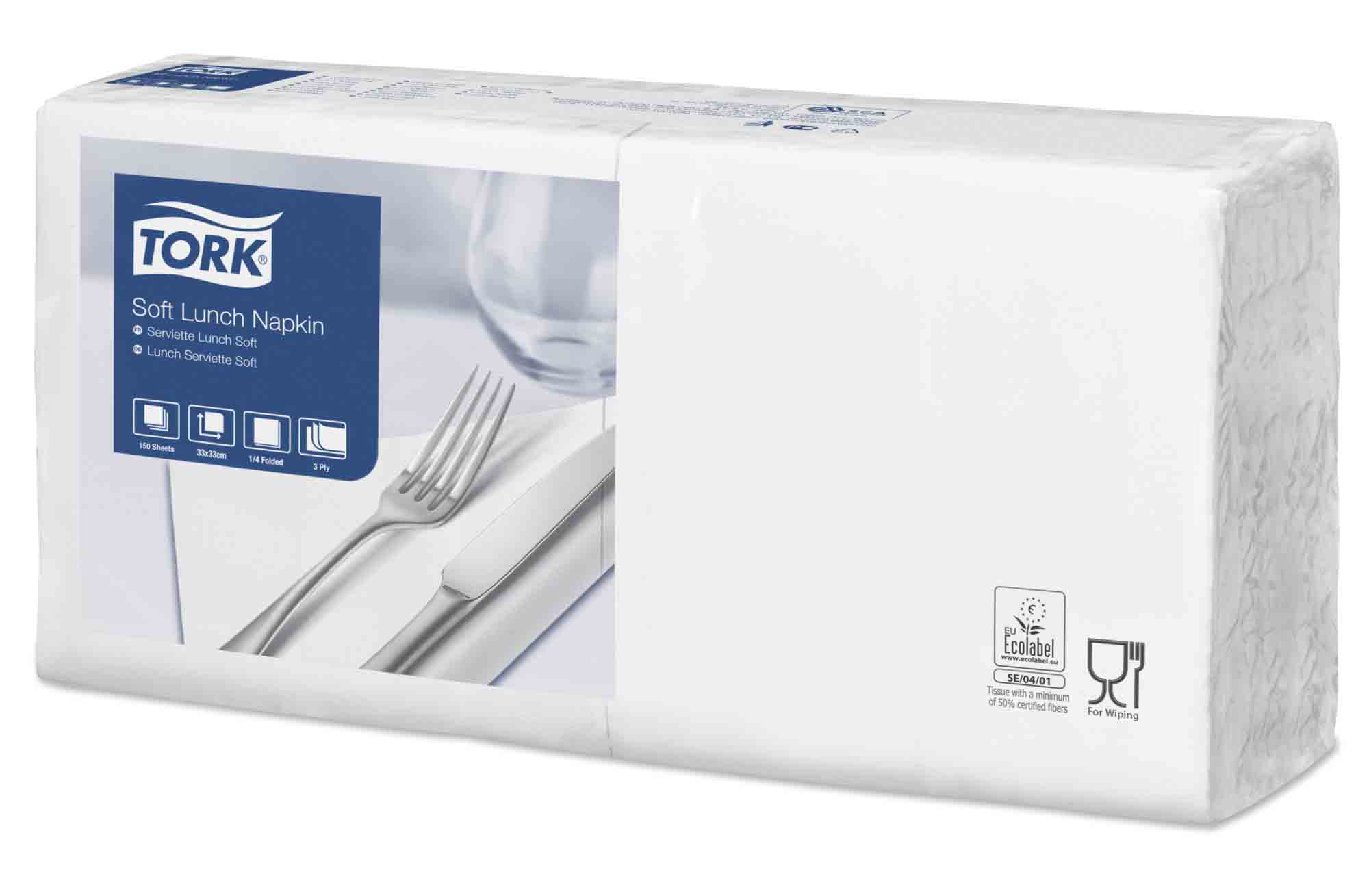 Serv.weiß,3lg,33x33,1/4, 1500 St