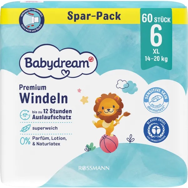 Premium Windel Größe 6 Junior 14-20 kg
