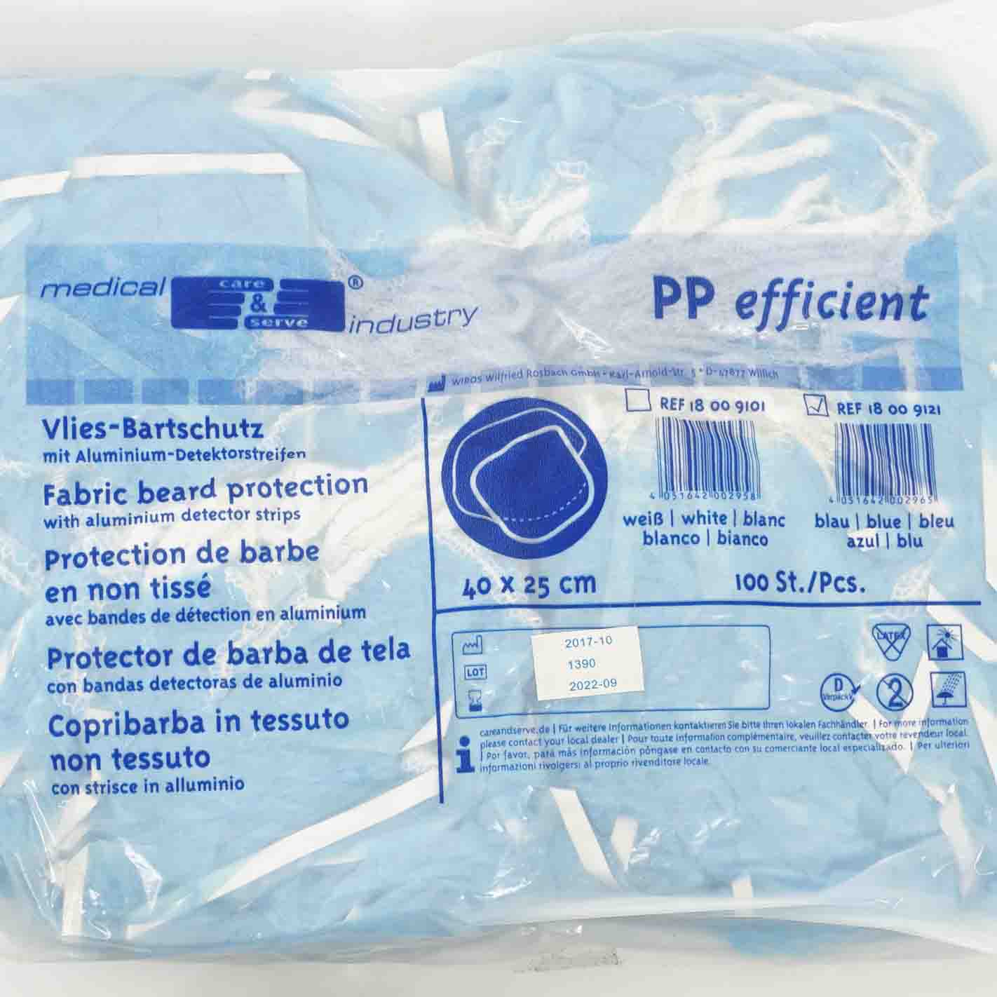 PP-Bartschutz  blau Alu-Streifen