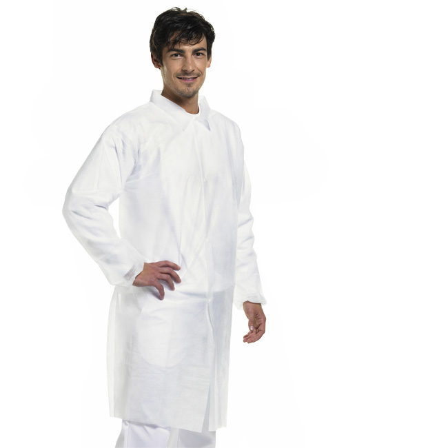 Einweg-PP-Mantel ohne Taschen L